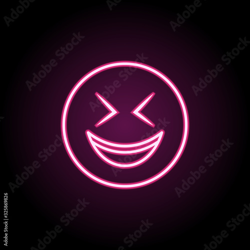 Mockery neon icon. Simple thin line, outline vector of emoji icons for ui and ux, website or mobile application