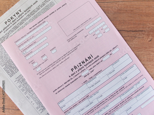 tax form, Czech republic, Czech declaration of corporation taxes.