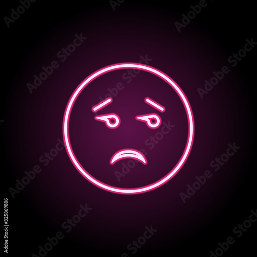 Indifference neon icon. Simple thin line, outline vector of emoji icons for ui and ux, website or mobile application