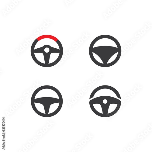 Steering wheel logo vector