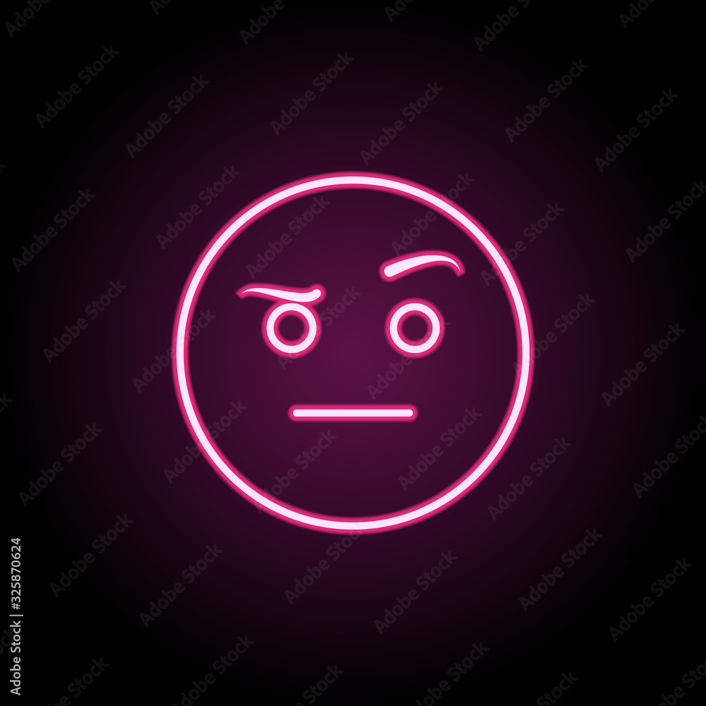 Suspect neon icon. Simple thin line, outline vector of emoji icons for ui and ux, website or mobile application Suspect neon icon. Simple thin line, outline vector of emoji icons for ui and ux, website or mobile application