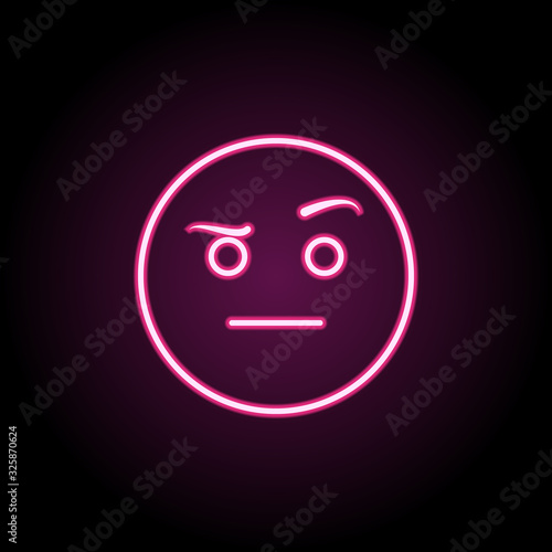 Suspect neon icon. Simple thin line, outline vector of emoji icons for ui and ux, website or mobile application