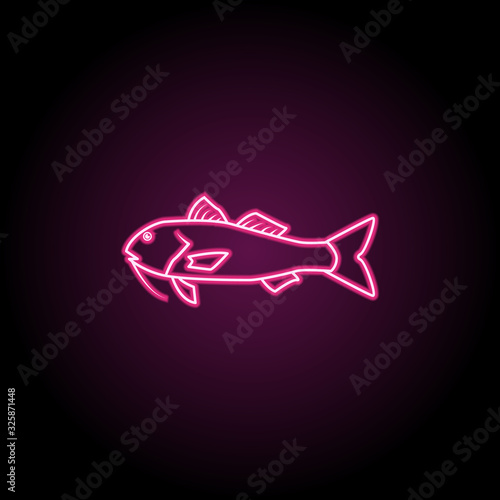 Red mullet neon icon. Simple thin line, outline vector of fish icons for ui and ux, website or mobile application © gunayaliyeva