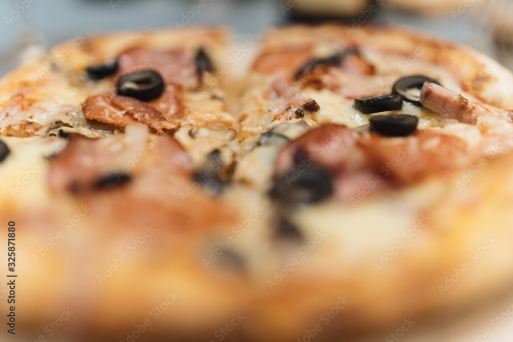 Delicious pizza, traditional Italian cuisine Delicious pizza, traditional Italian cuisine