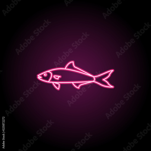 Cobia neon icon. Simple thin line, outline vector of fish icons for ui and ux, website or mobile application © gunayaliyeva