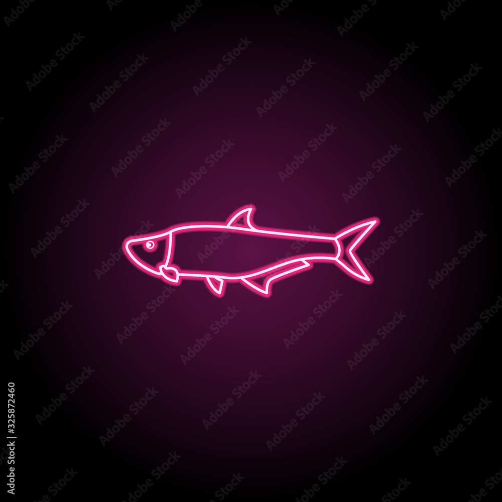 Fototapeta premium Torpon neon icon. Simple thin line, outline vector of fish icons for ui and ux, website or mobile application