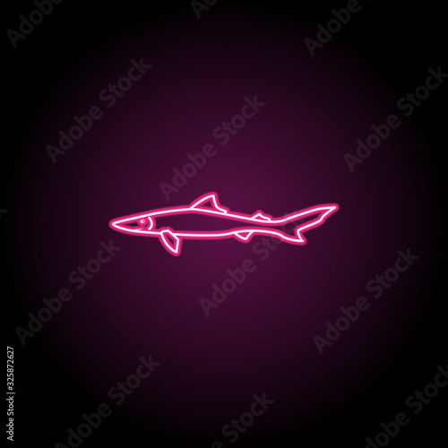 Spiny dogfish neon icon. Simple thin line, outline vector of fish icons for ui and ux, website or mobile application