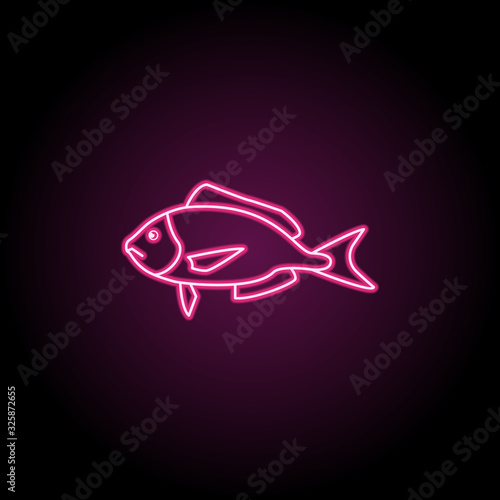 Scup neon icon. Simple thin line, outline vector of fish icons for ui and ux, website or mobile application photo