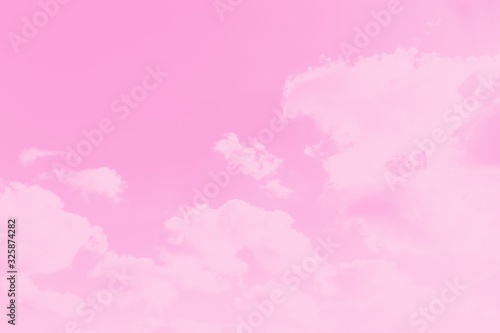 Pink sky background with soft delicate clouds. Copy space © kvitkanastroyu