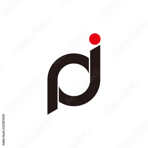 circle rotate letter pj line simple design symbol logo vector