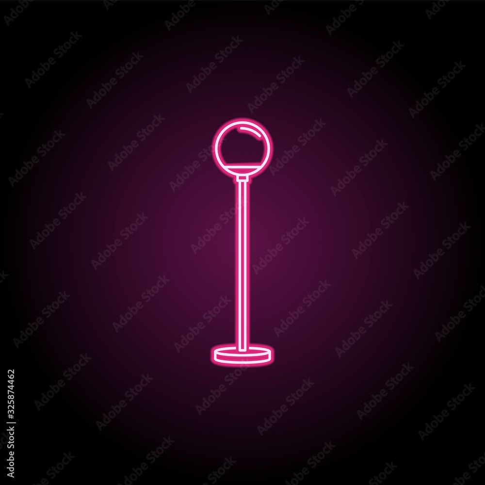 Floor lamp neon icon. Simple thin line, outline vector of household icons for ui and ux, website or mobile application Floor lamp neon icon. Simple thin line, outline vector of household icons for ui and ux, website or mobile application