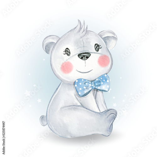 Obraz na płótnie cute baby bear sit illustration