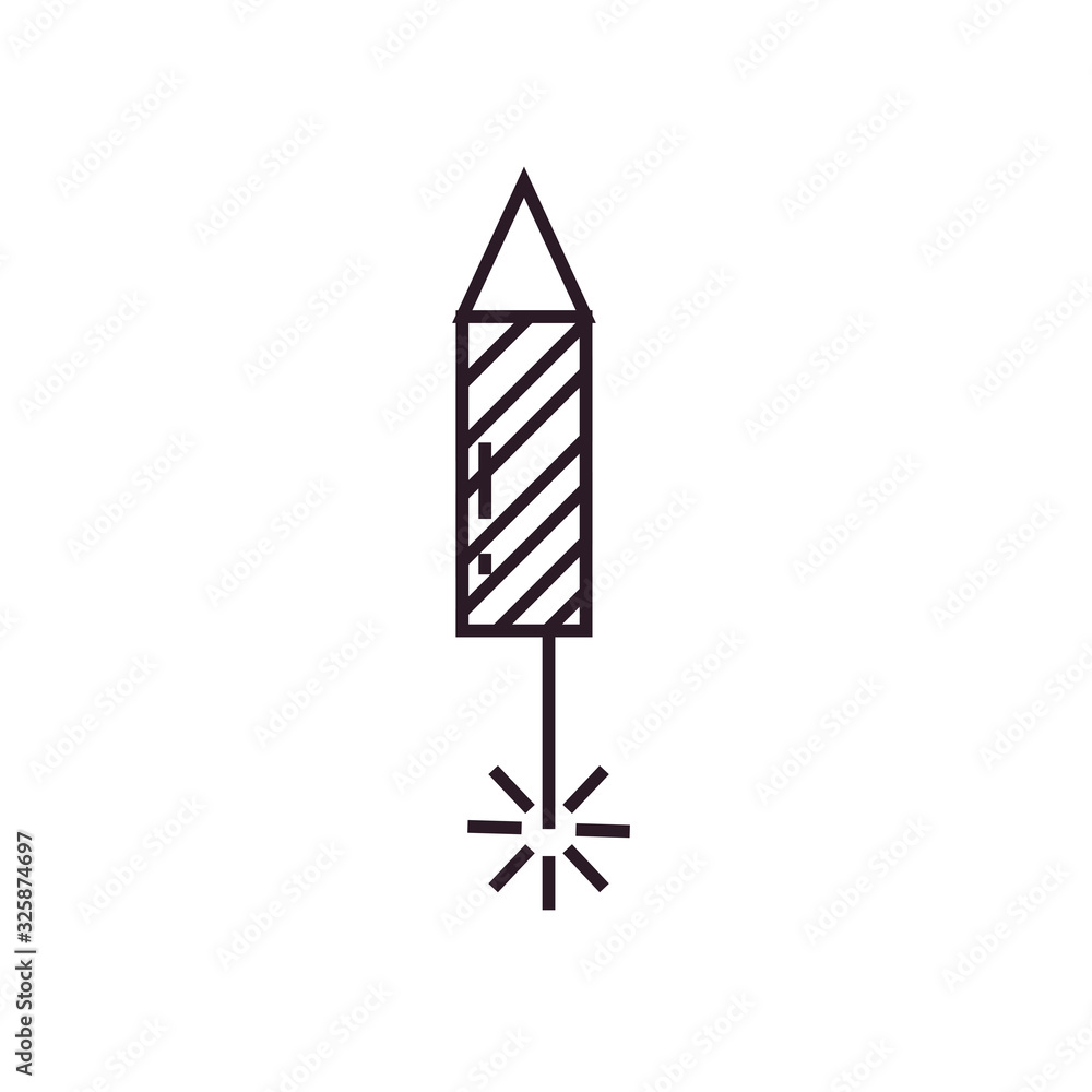 Fototapeta premium Isolated celebration firework line style icon vector design