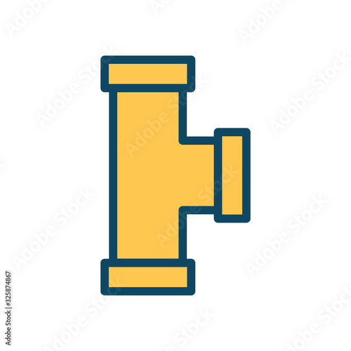Isolated oil pipe line and fill style icon vector design