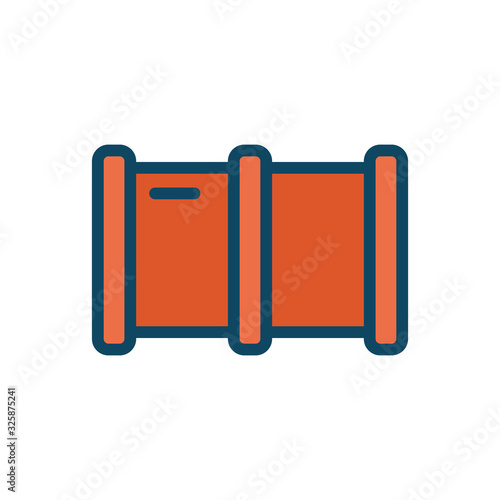 Isolated oil pipe line and fill style icon vector design