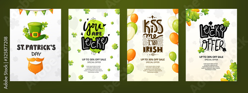Set of poster designs for St. Patrick's Day.