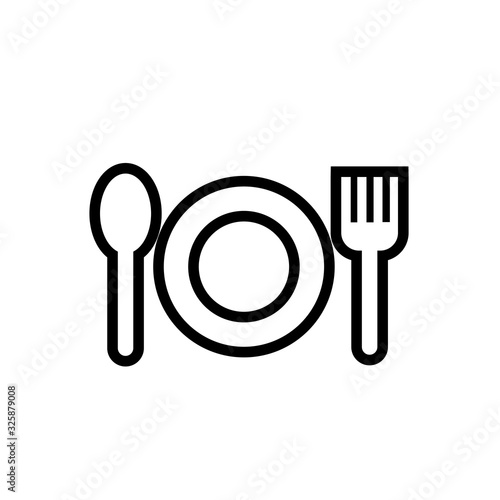 ceramic dish with spoon and food line style