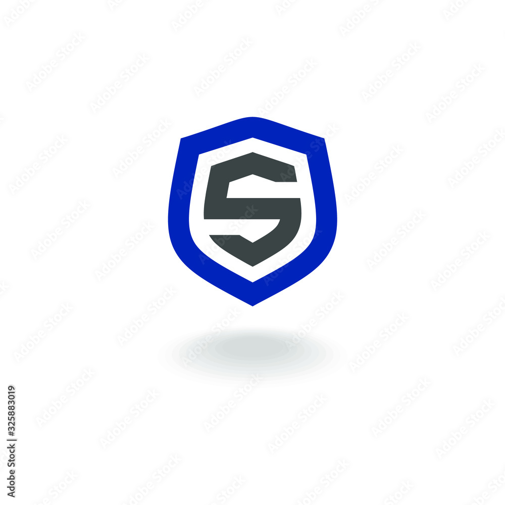 Initial Letter S with Shield Initial Letter S with Shield