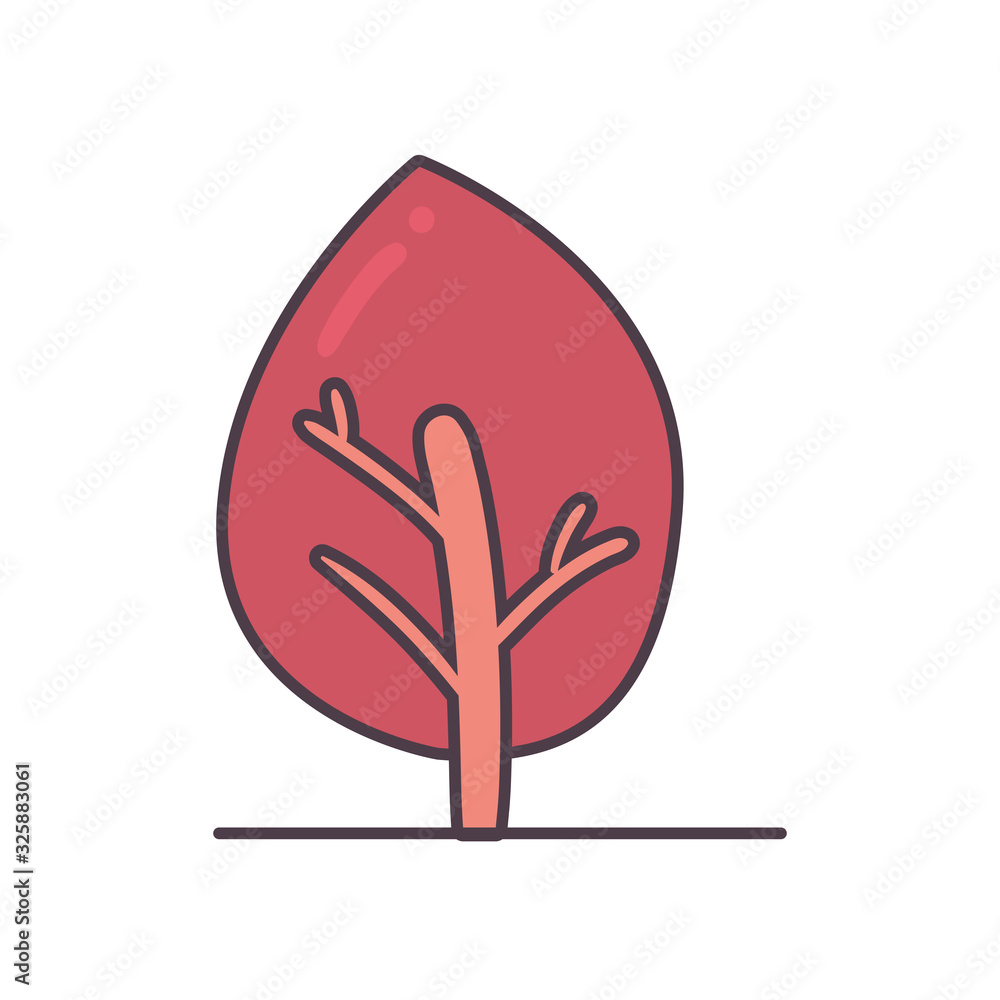 Isolated season tree line and fill style icon vector design Isolated season tree line and fill style icon vector design