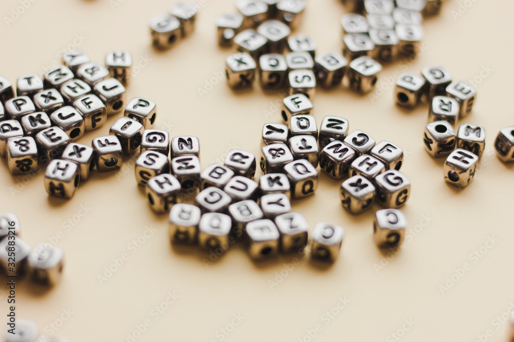 Abstract background with letter cubes. Empty space for text. Abstract background with letter cubes. Empty space for text.