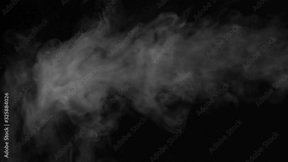 White smoke floating on isolated black background,water spray steam slow motion, Spooky element for halloween day White smoke floating on isolated black background,water spray steam slow motion, Spooky element for halloween day