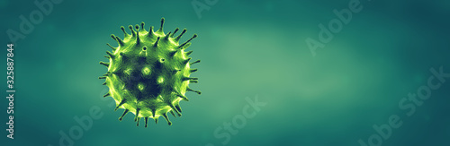Fototapeta Koronawirus lub wirus grypy - koncepcja mikrobiologii i wirusologii