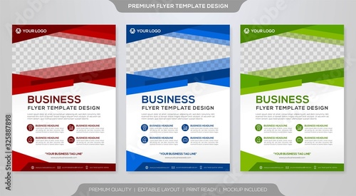 set of business flyer template with modern layout and abstract style use for promotion kit and product publication