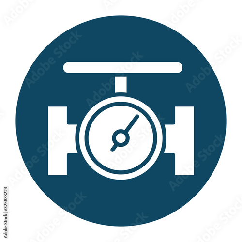 Isolated oil pipe with gauge block and flat style icon vector design