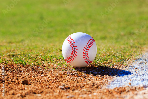 Baseball on Infield or Outfield with Grass and Dirt