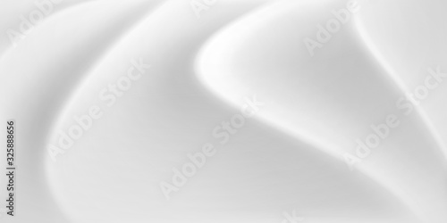 Abstract background with wavy surface in white and gray colors