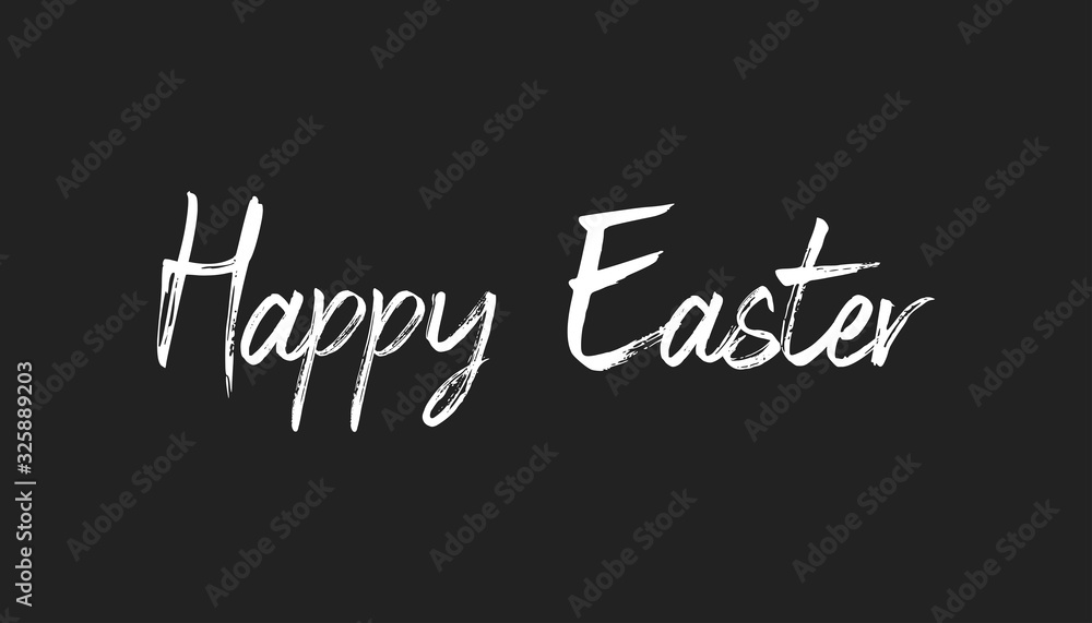 Obraz premium Happy easter text, hand drawn style lettering message.
