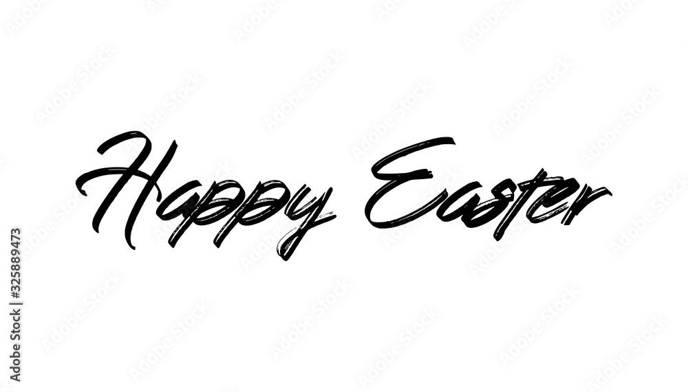 Happy easter text, hand drawn style lettering message. Happy easter text, hand drawn style lettering message.