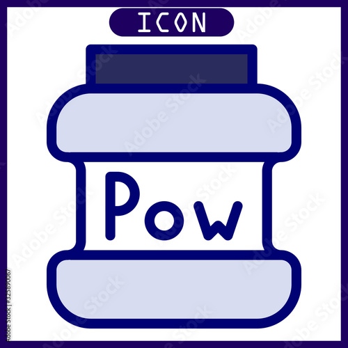 filled outline icon of protein powder in vector design