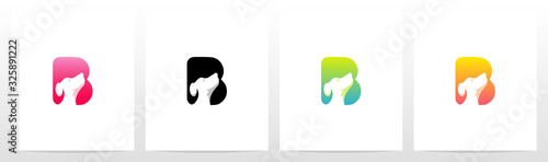  Dog On Letter Logo Design B