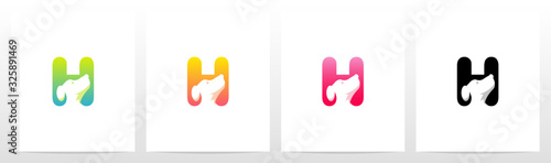  Dog On Letter Logo Design H