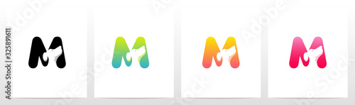  Dog On Letter Logo Design M
