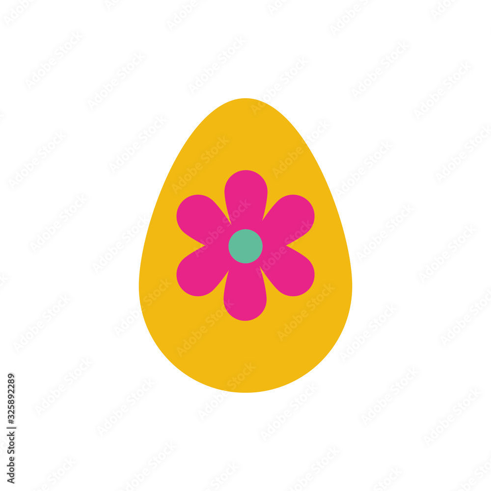 easter egg painted with flower flat style easter egg painted with flower flat style