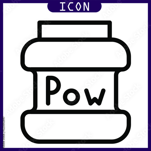 line icon of protein powder in vector design