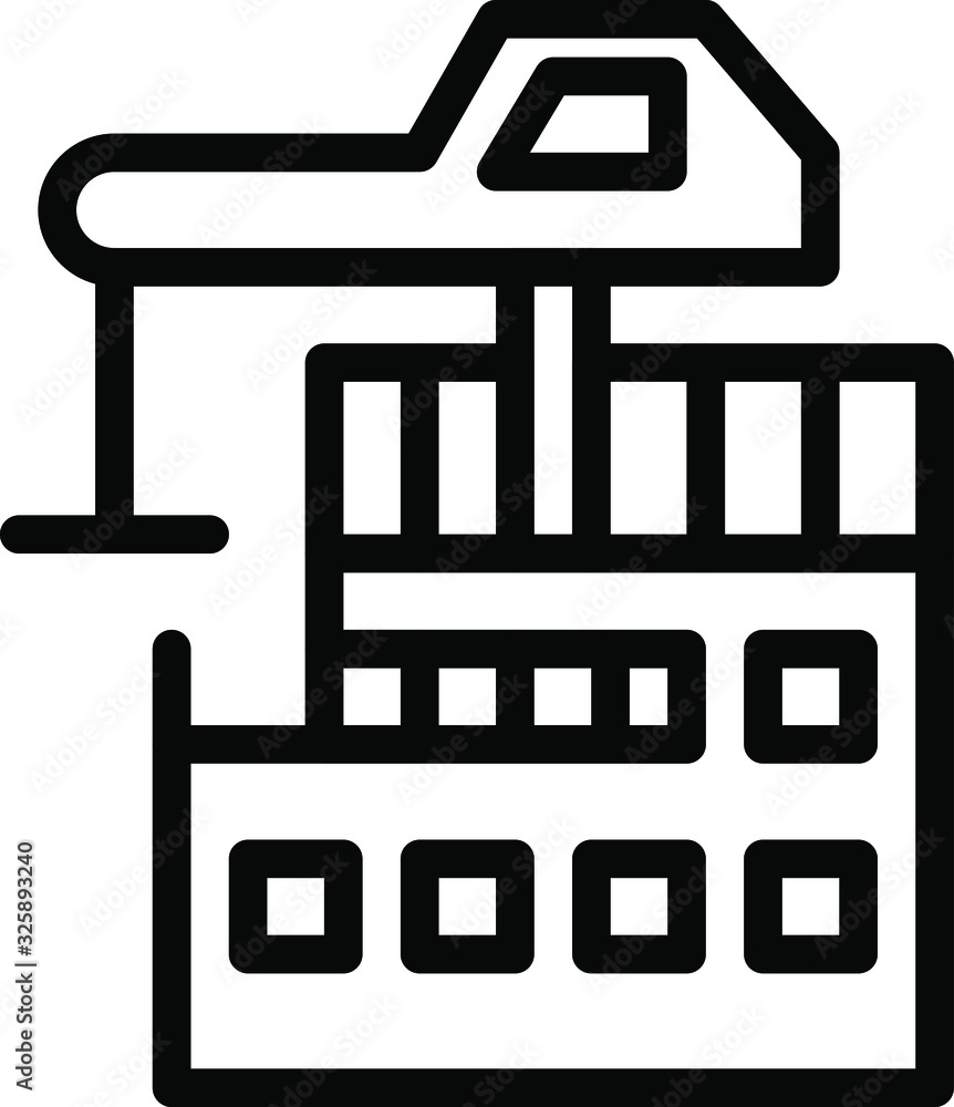 line icon of crane in vector design line icon of crane in vector design
