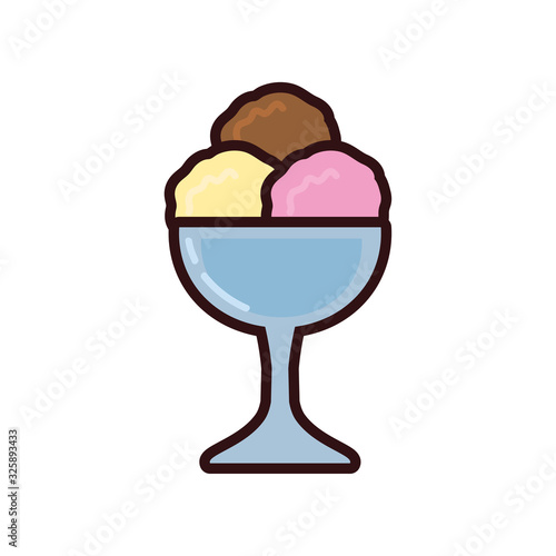 Isolated ice cream line and fill style icon vector design