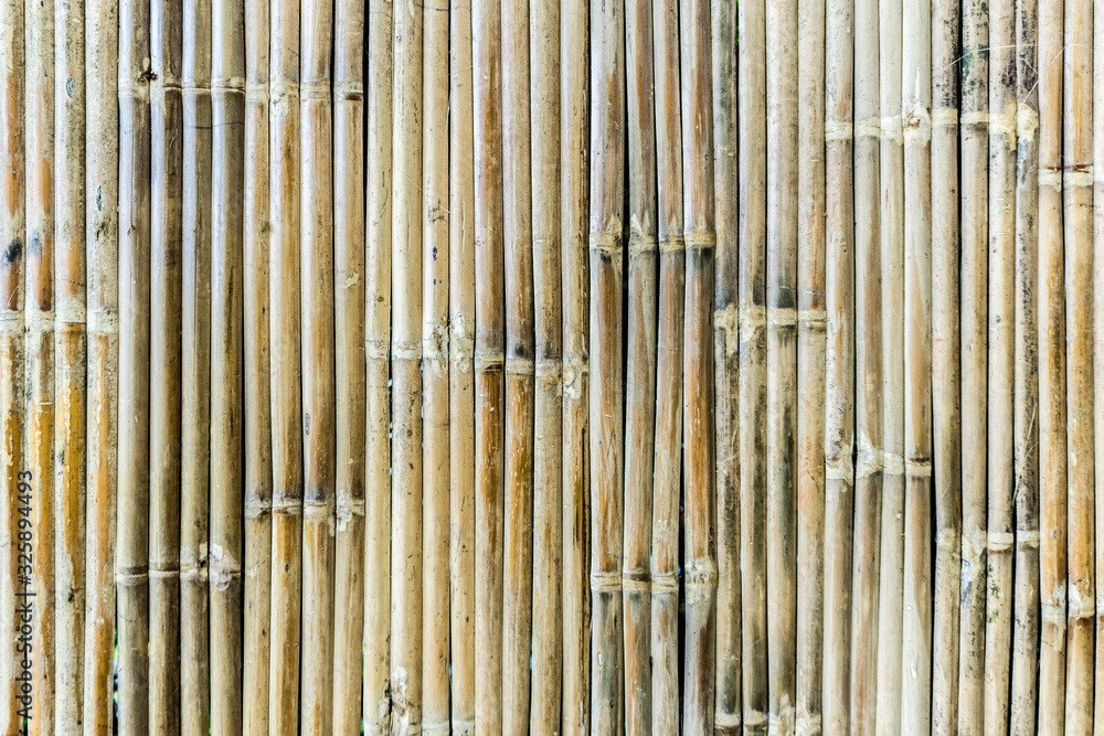 Fototapeta premium Old bamboo wall and floor texture and background