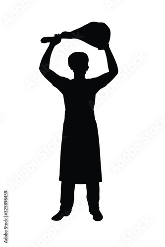 Beef merchant silhouette vector, business