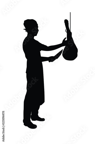 Beef merchant silhouette vector, business