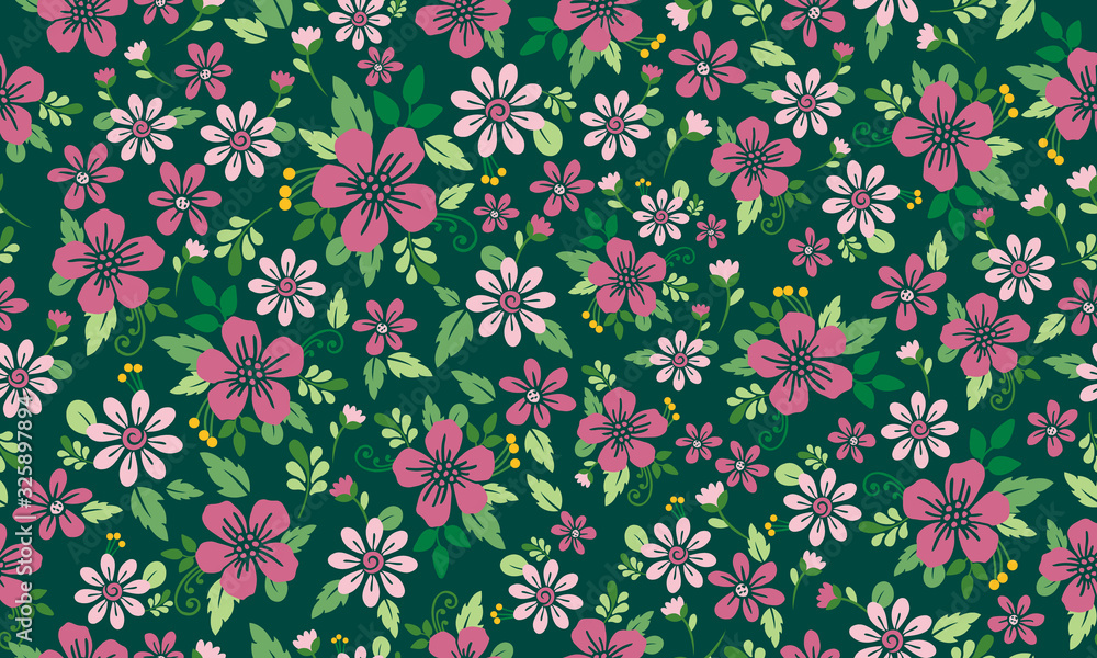 Seamless floral pattern background for spring, with modern leaf and floral concept. Seamless floral pattern background for spring, with modern leaf and floral concept.