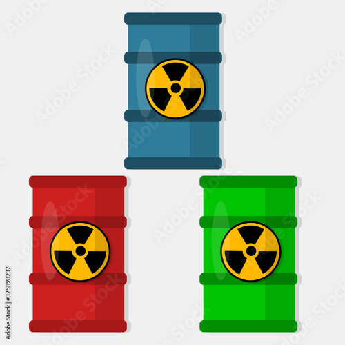 toxic waste on the barrel vector illustration in flat style