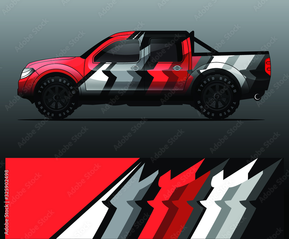 Naklejka premium truck decal graphic wrap vector, abstract background