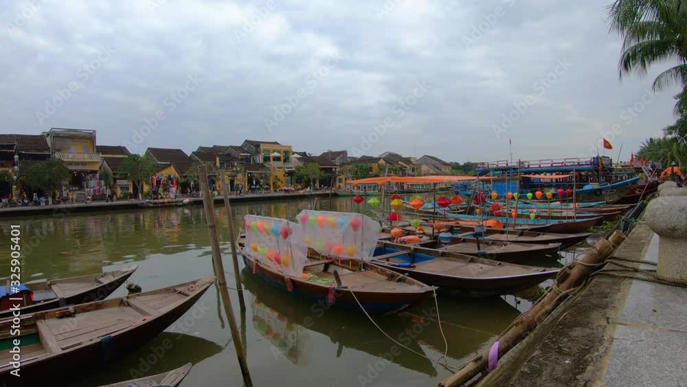Riverfront view of Hoi An ancient town, Vietnam Riverfront view of Hoi An ancient town, Vietnam