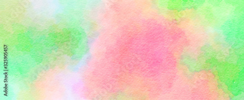 Abstract light rainbow watercolor background with space for text or image © arinee