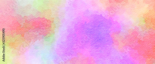 Abstract light rainbow watercolor background with space for text or image © arinee
