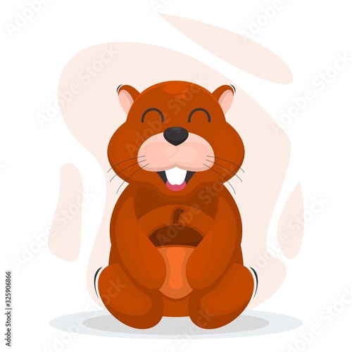 CUTE SQUIRREL MASCOT CARTOON VECTOR